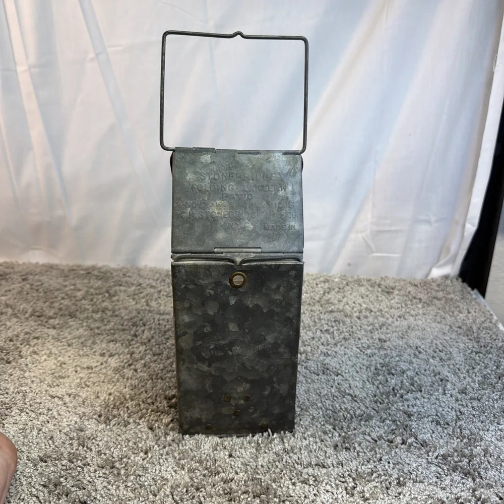 Stonebridge Folding Candle Holder Lantern Mica Window Camping Mica Window Pat'd